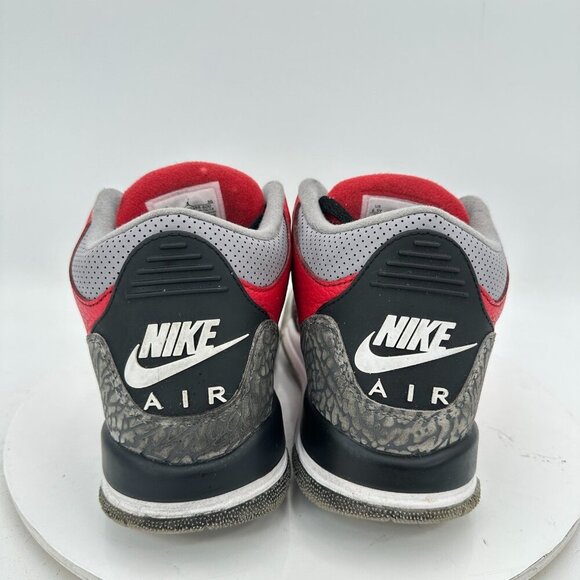 Nike Air Jordan 3 Retro Youth Size 6.5Y Women 8 CQ0488 600 Red Grey Black Shoes - Picture 5 of 11